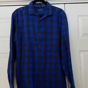 Men's Shirt Calvin Klein Blue Plaid (M)